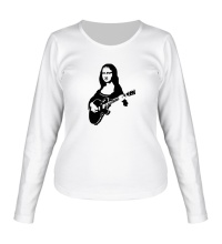 Женский лонгслив Мона Лиза с гитарой