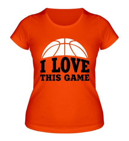 Женская футболка I love this Basketball
