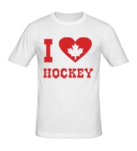 Мужская футболка I love Canadian Hockey