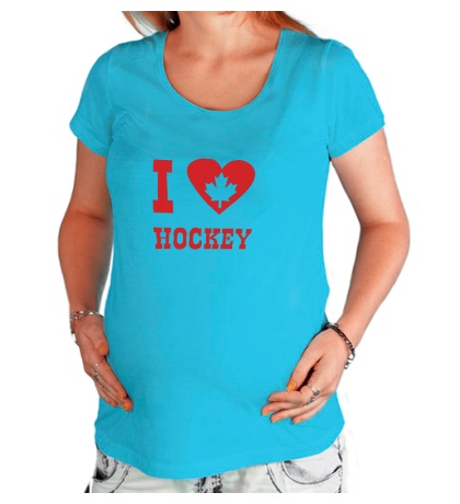 Футболка для беременной «I love Canadian Hockey»