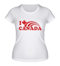 Женская футболка I love canada