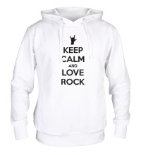 Толстовка с капюшоном Keep calm and love rock