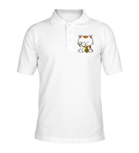 Рубашка поло Манэки-нэко кошка зовущие счастье