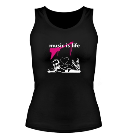 Женская майка «Music is life»