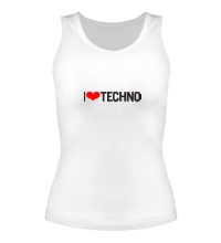 Женская майка I Love Techno
