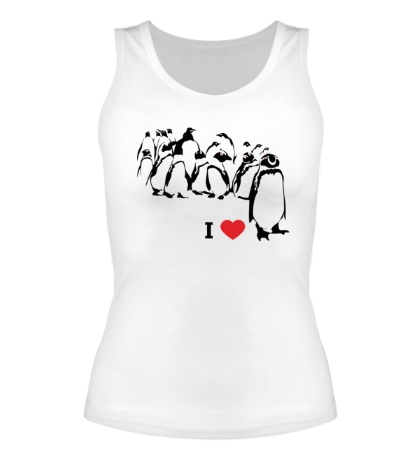Женская майка «I love Penguins»