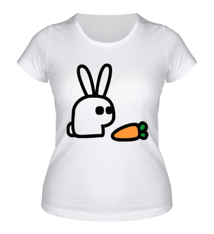 Женская футболка Заяц и морковка