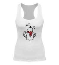 Женская борцовка Снеговик жoнглирует снежками