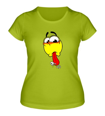 Женская футболка «Смайл с булавкой»