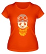 Женская футболка «Панда байкер, свет» - Фото 1