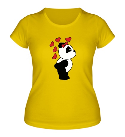 Женская футболка Поцелуй панды девочки