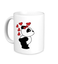 Керамическая кружка Поцелуй панды девочки