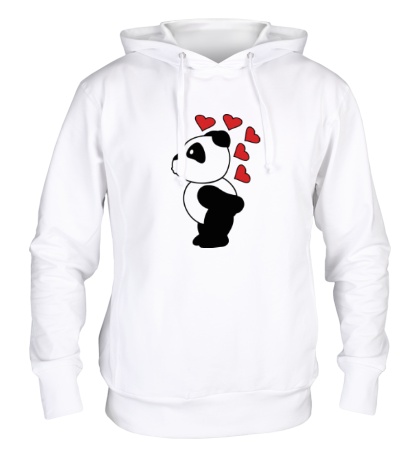 Толстовка с капюшоном «Поцелуй панды мальчика»