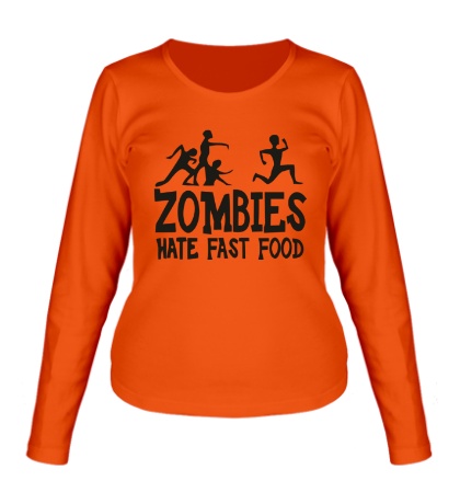 Женский лонгслив Zombies hate fast food