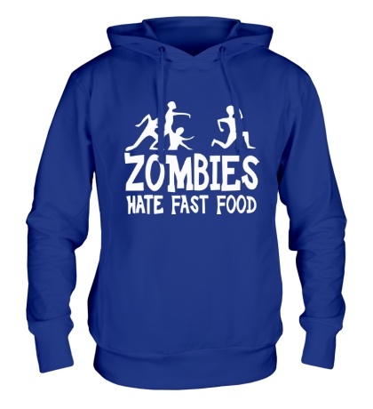 Толстовка с капюшоном Zombies hate fast food