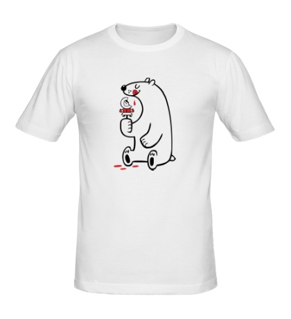 Мужская футболка Медведь ест эскимоса