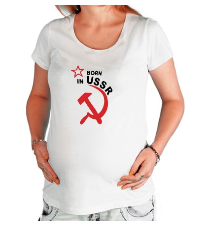 Футболка для беременной «Рождён в СССР»