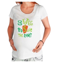 Футболка для беременной Go veg to save the planet