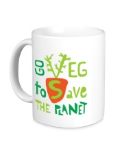 Керамическая кружка Go veg to save the planet