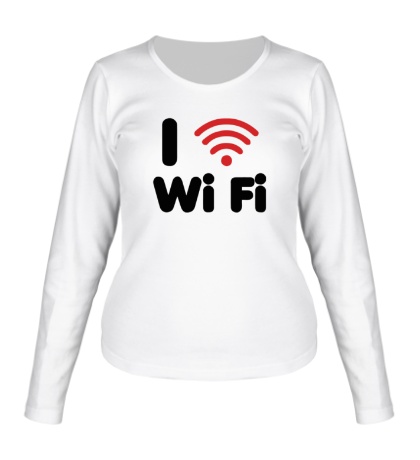 Женский лонгслив I love Wi Fi