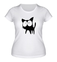 Женская футболка Удивленный котенок