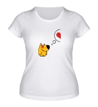 Женская футболка Собачка Love, для него