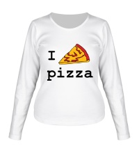 Женский лонгслив I love Pizza