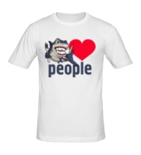 Мужская футболка Shark love people