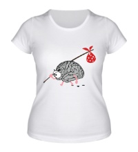 Женская футболка Мозг с узелком