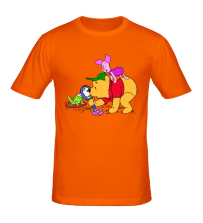 Мужская футболка Винни Пух и лягушка