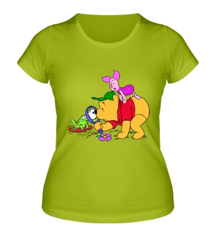 Женская футболка Винни Пух и лягушка