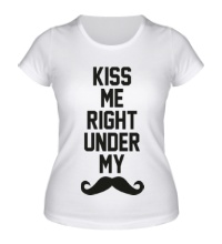 Женская футболка Kiss me under mustache