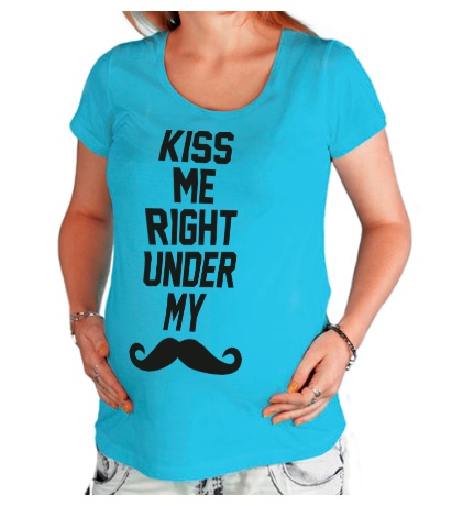 Футболка для беременной «Kiss me under mustache»