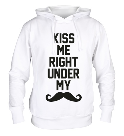 Толстовка с капюшоном «Kiss me under mustache»