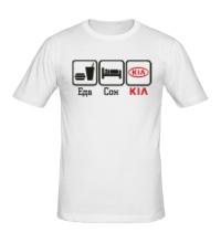 Мужская футболка Еда, сон и Kia
