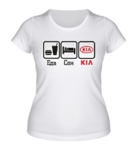 Женская футболка Еда, сон и Kia