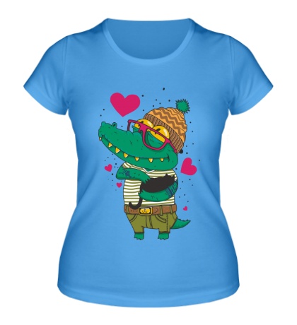 Женская футболка «Влюбленый крокодил»