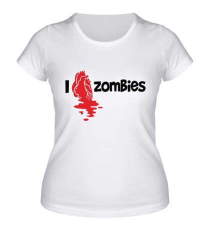 Женская футболка I love zombies