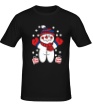 Мужская футболка «Снеговик с подарками» - Фото 1