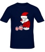 Мужская футболка «Дед мороз с подарками» - Фото 1