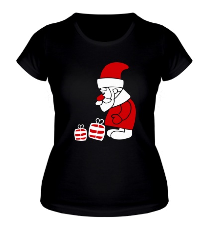 Женская футболка «Дед мороз с подарками»