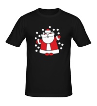 Мужская футболка Дед мороз в снегу