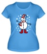 Женская футболка «Снеговик в снегу» - Фото 1
