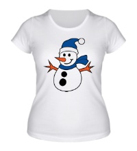 Женская футболка Снеговик обнимает