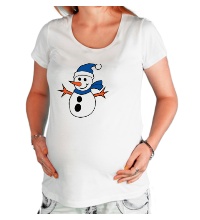 Футболка для беременной Снеговик обнимает