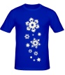 Мужская футболка «Волна снежинок, свет» - Фото 1