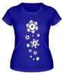 Женская футболка «Волна снежинок, свет» - Фото 1