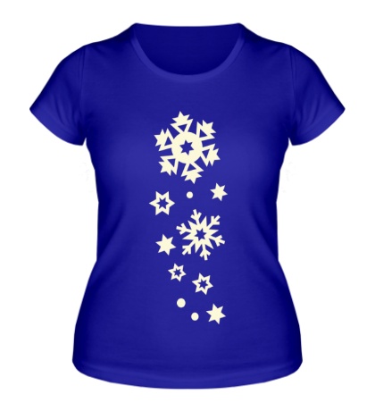 Женская футболка «Волна снежинок, свет»
