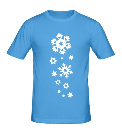 Мужская футболка «Волна снежинок»