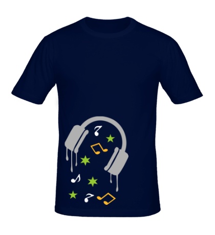 Мужская футболка «Музыка в наушниках»